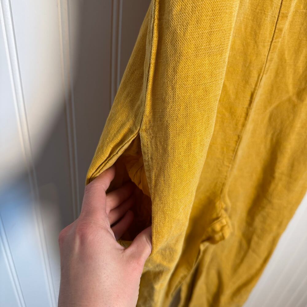 C&C California Yellow Overalls Linen Blend Women’s Size 4 - Picture 4 of 12